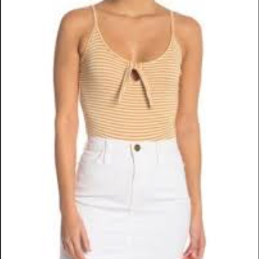 Planet Gold stripped bodysuit NWT